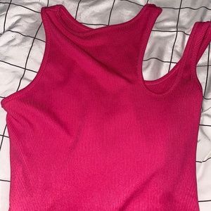 SHEIN Hot Pink Split Top